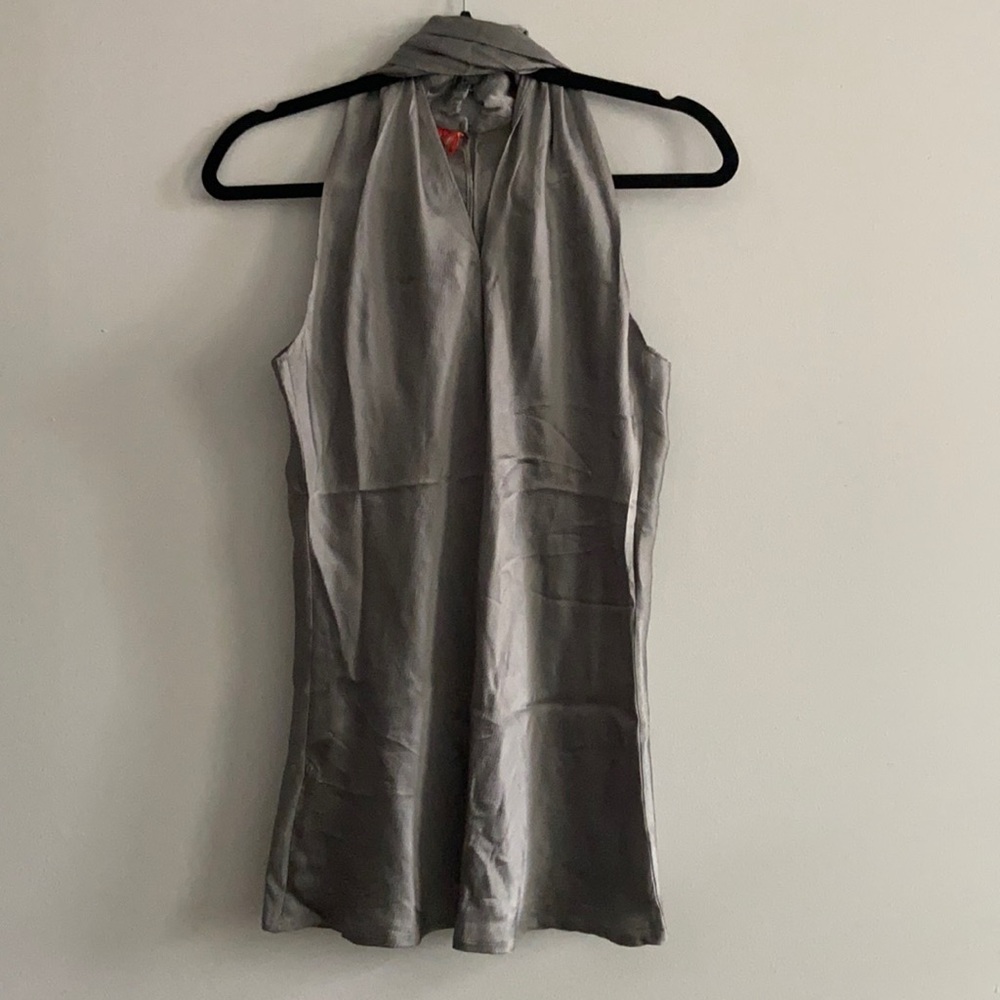 NWOT Hugo Boss Silver Silk Blouse, Small